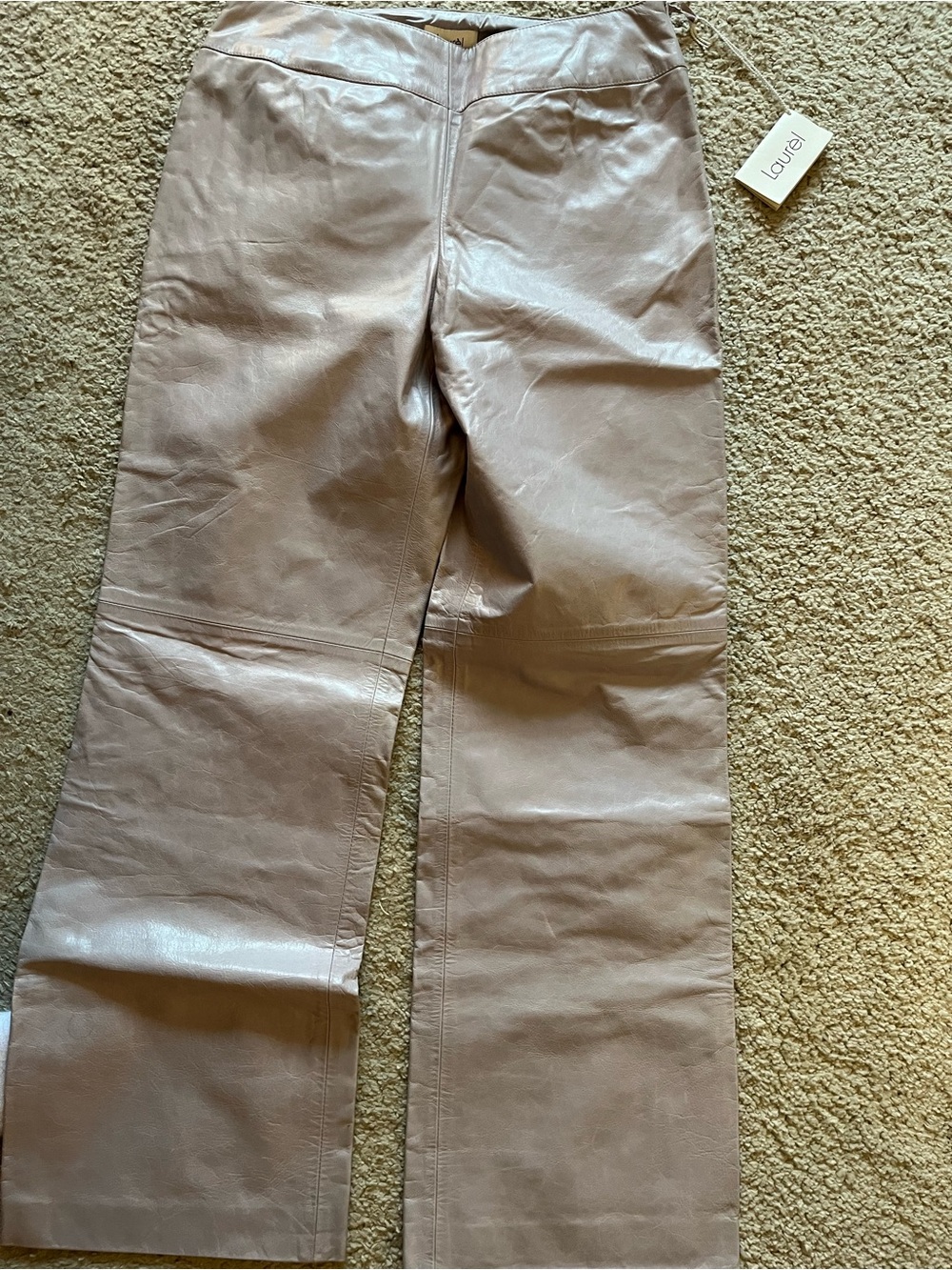 Laurel Soft Leather Wide Leg Pants in light mauve - Never worn